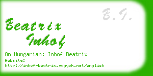 beatrix inhof business card